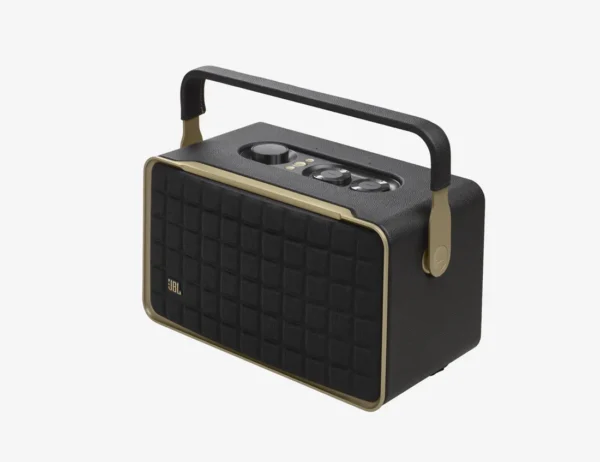 Speaker portatile retrò di colore nero e con maniglia